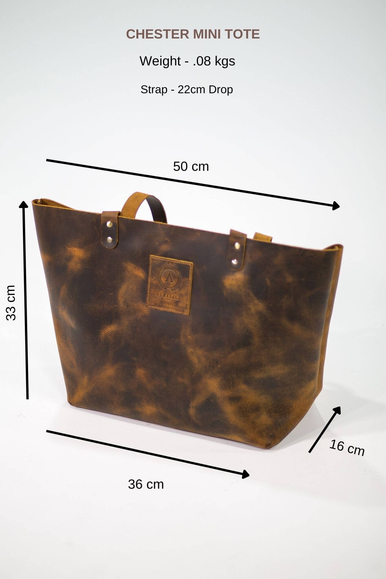 Aurelius Leather Leather Bag Leather Tote Chester Leather Tote mini