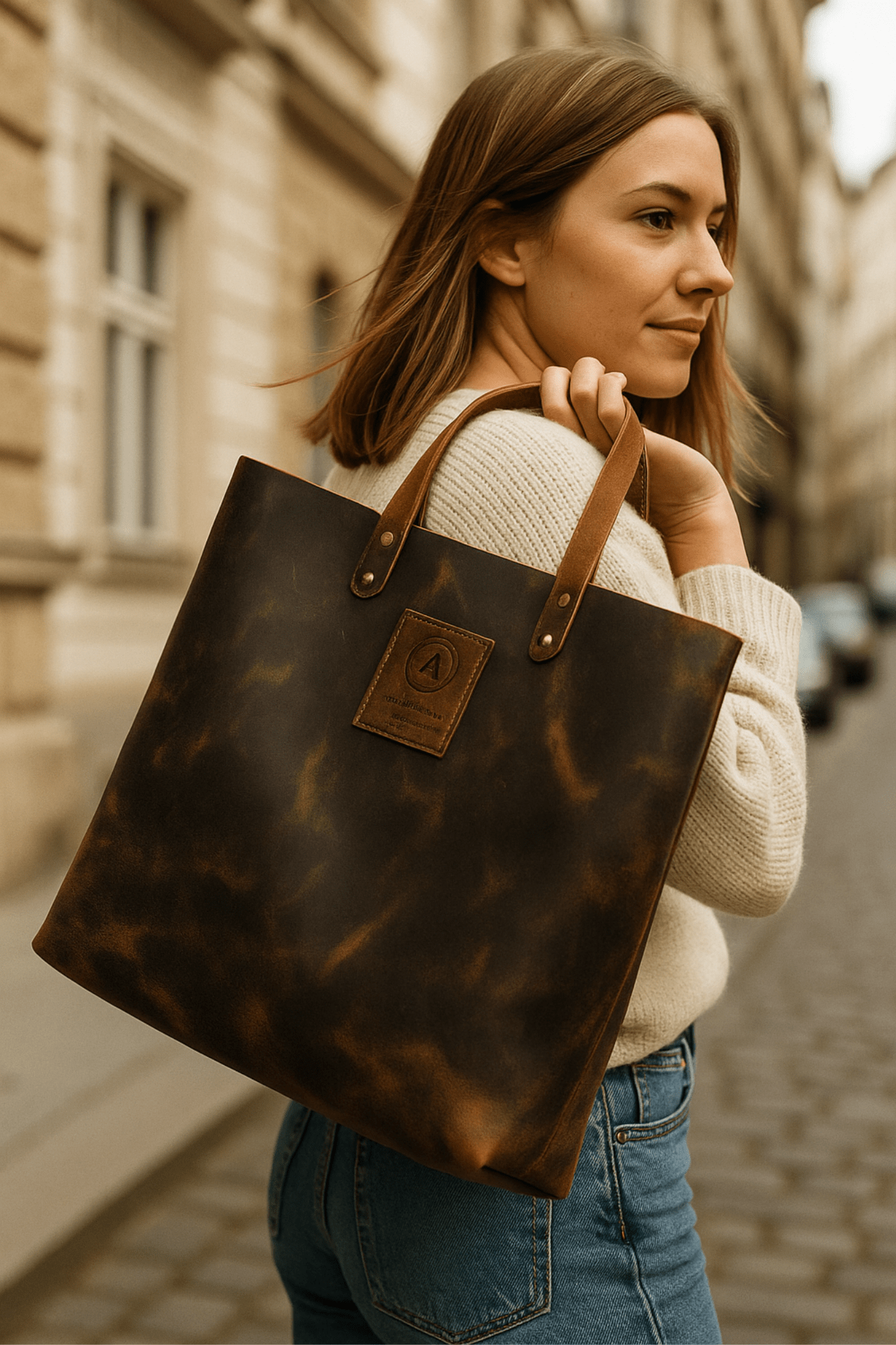 Aurelius Leather Leather Bag Leather Tote Chester Leather Tote mini