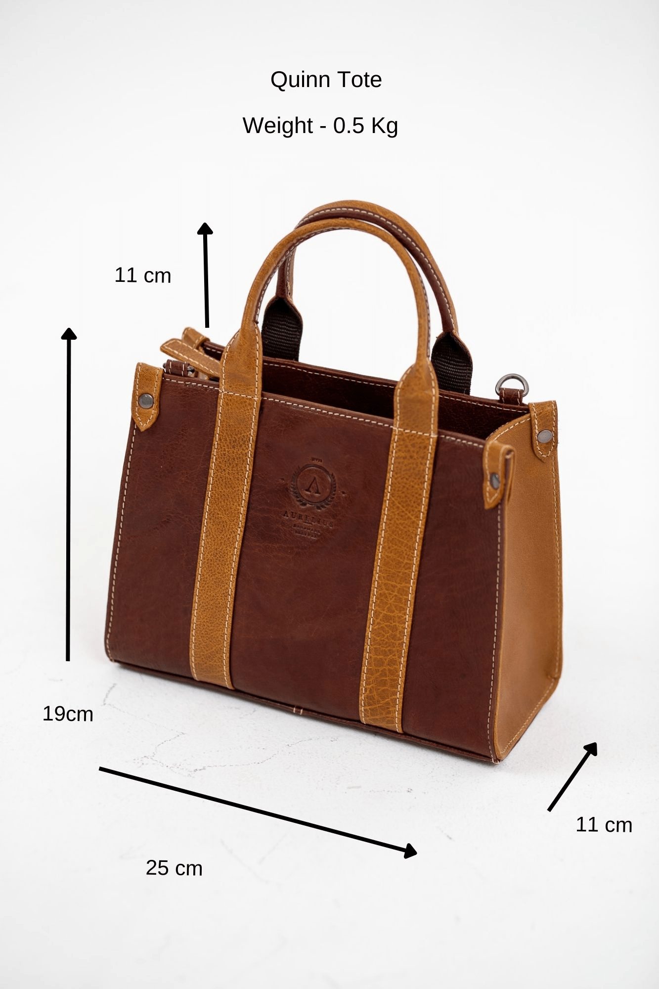 Aurelius Leather Leather Bag Small Leather Tote Quinn Tan Leather Tote