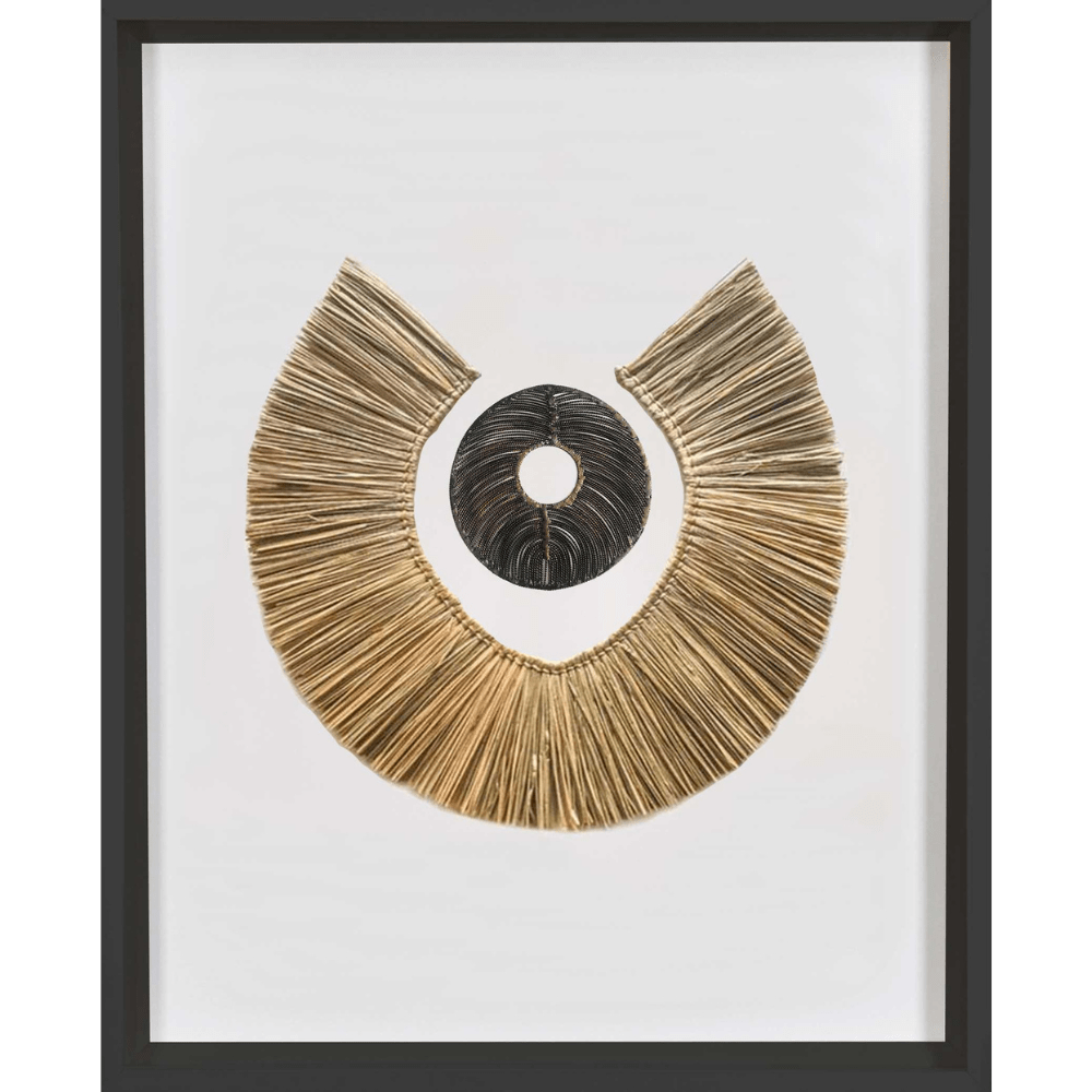 Bandhini Design House Artwork African Disc Copper & Grass Ring Artwork 67 x 85cm