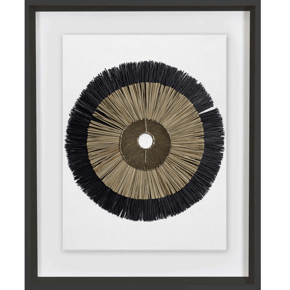 Bandhini Design House Artwork African Disc Copper & with Black & Natural Grass Ring Artwork 67 x 85cm