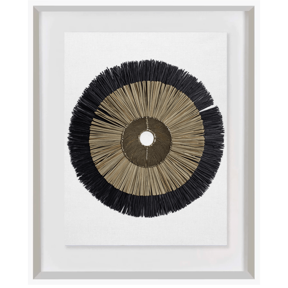 Bandhini Design House Artwork African Disc Copper & with Black & Natural Grass Ring Artwork 67 x 85cm