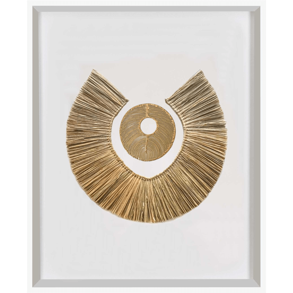 Bandhini Design House Artwork African Disc Gold & Grass Ring Artwork 67 x 85cm