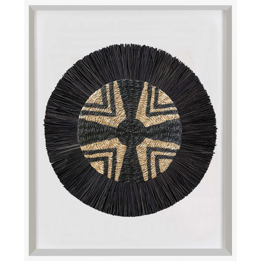 Bandhini Design House Artwork African Place Mat Star & Grass Ring Black Artwork 67 x 85cm