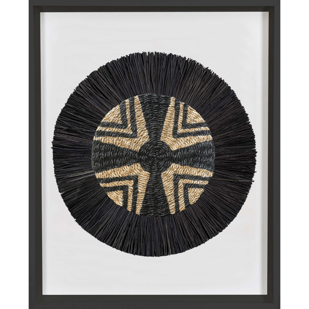 Bandhini Design House Artwork African Place Mat Star & Grass Ring Black Artwork 67 x 85cm