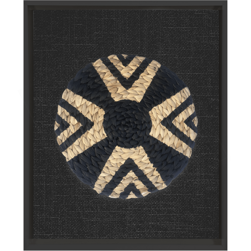 Bandhini Design House Artwork Africana Place Mat Raffia Star Black Artwork 40 x 50cm