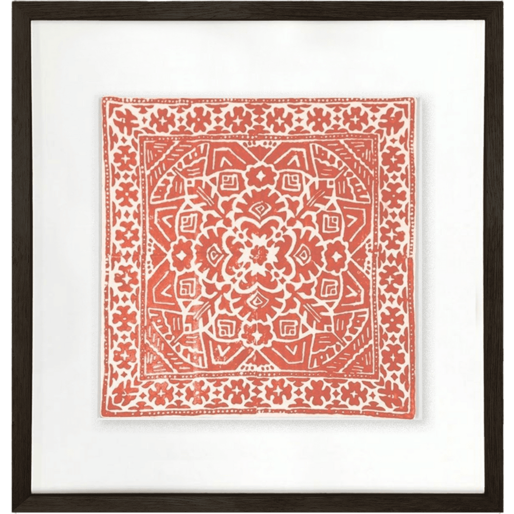 Bandhini Design House Artwork Kilim Print Orange Artwork 52 x 52cm