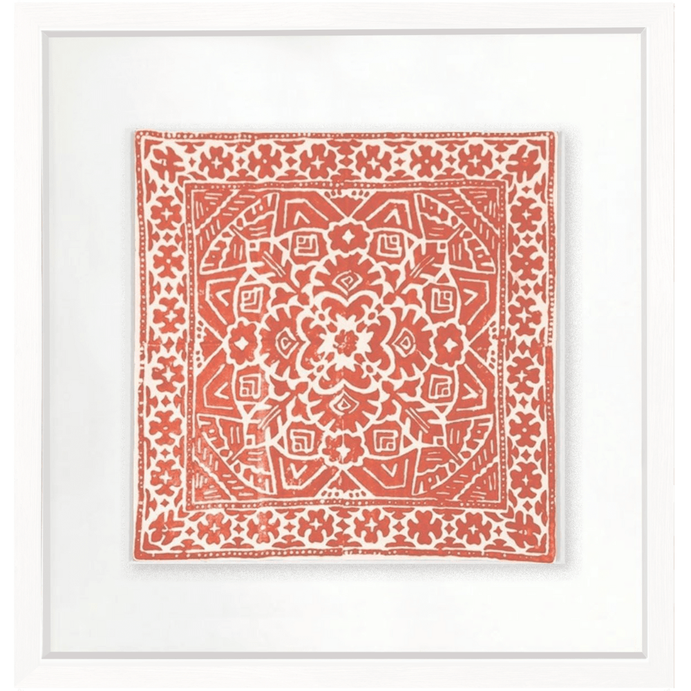 Bandhini Design House Artwork Kilim Print Orange Artwork 52 x 52cm