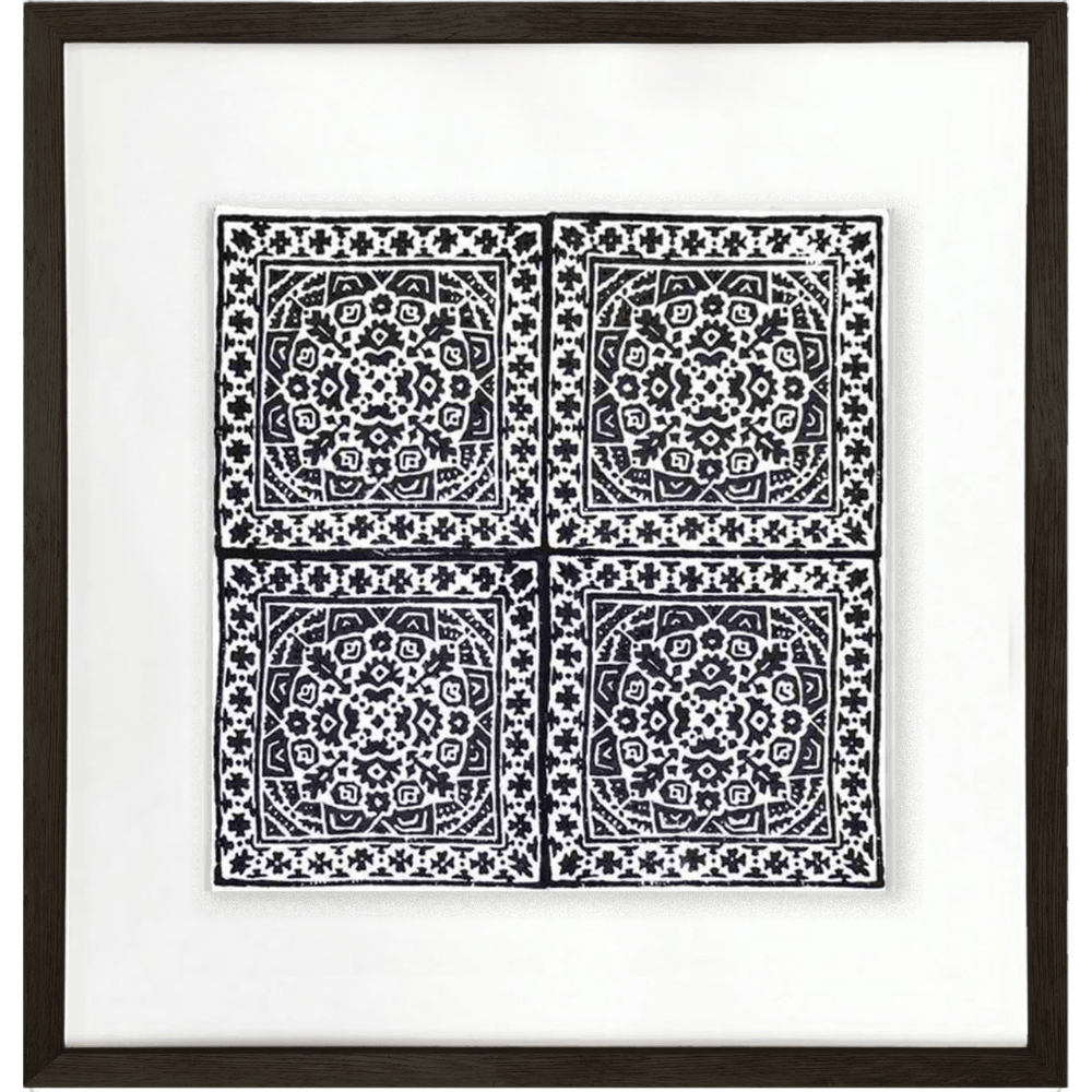 Bandhini Design House Artwork Kilim Repeat Black Artwork 52 x 52cm