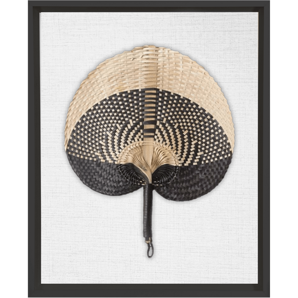 Bandhini Design House Artwork Raffia Fan Black on White Artwork 40 x 50cm