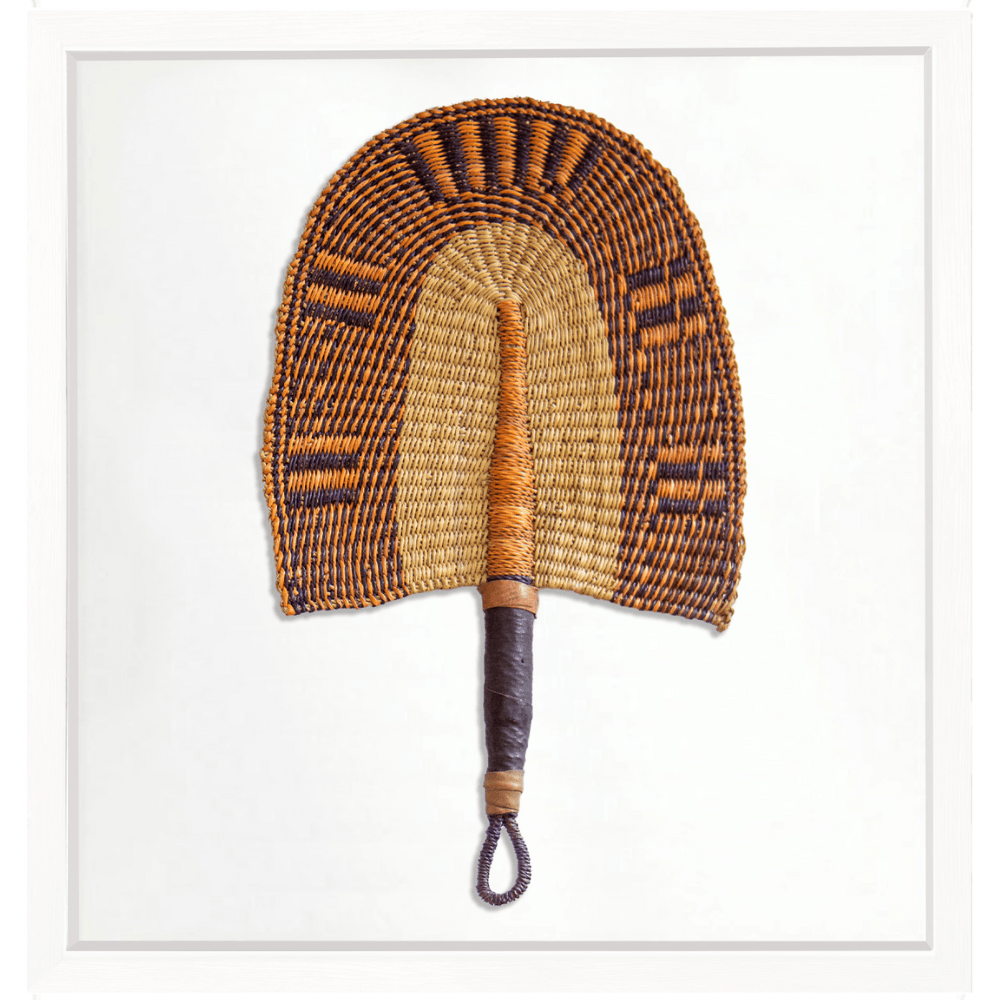 Bandhini Design House Artwork Raffia Fan Moroccan Rust Artwork 52 x 52cm