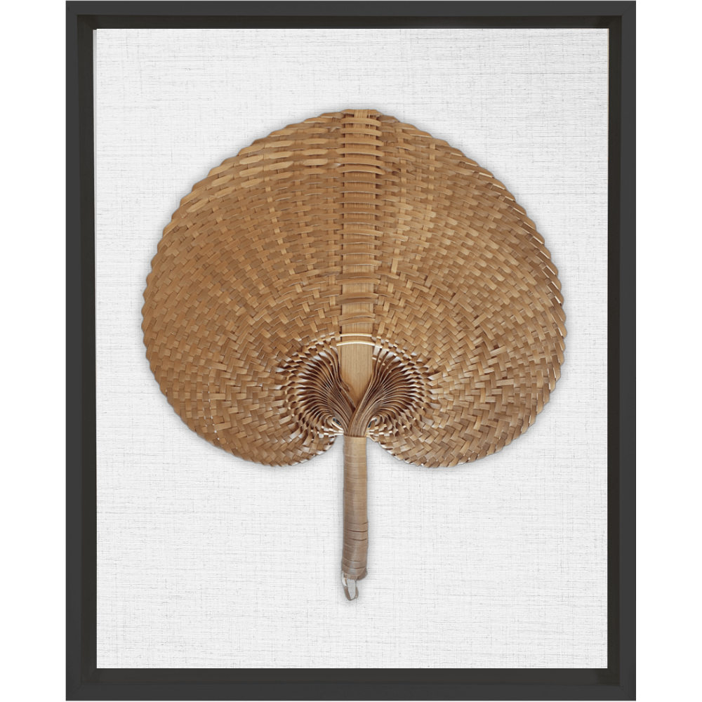 Bandhini Design House Artwork Raffia Fan Natural on White Artwork 40 x 50cm