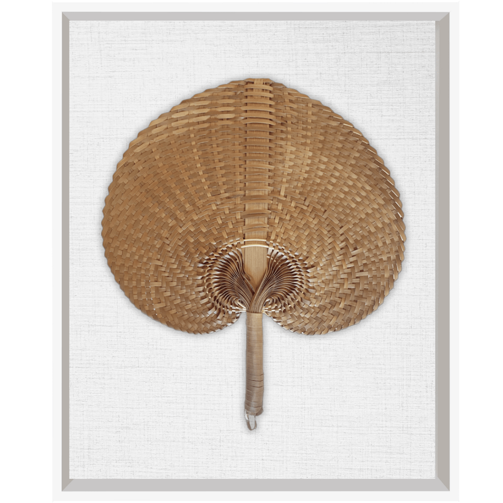 Bandhini Design House Artwork Raffia Fan Natural on White Artwork 40 x 50cm