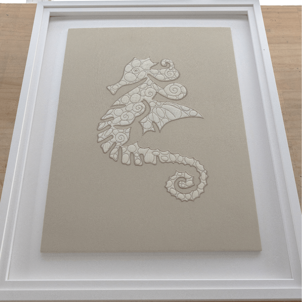 Bandhini Design House Artwork Sea Horse Natural Artwork 67 x 85cm