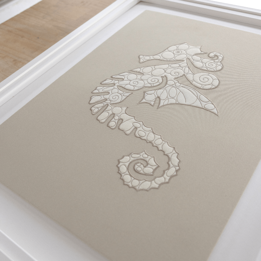 Bandhini Design House Artwork Sea Horse Natural Artwork 67 x 85cm