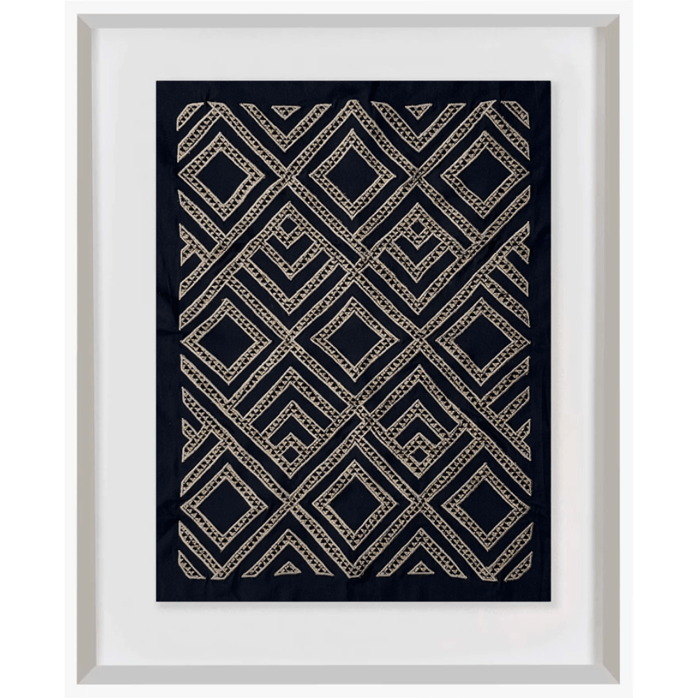 Bandhini Design House Artwork Shoowa Textile Black Artwork 67 x 85cm