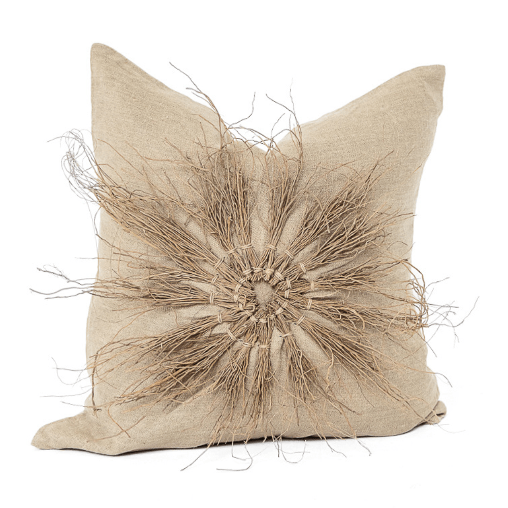 Bandhini Design House Black Friday 23 Wood Twigs Natural Linen Lounge Cushion 55 x 55cm