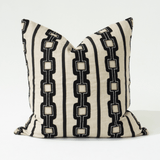 Braid Geo Stripes Natural Handmade Linen Cushion Cover