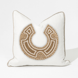 African Bead Caramel Horseshoe White & Natural Lounge Cushion 55 x 55cm