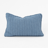 Crochet Blue Handknitted Cotton Lumbar Cushion