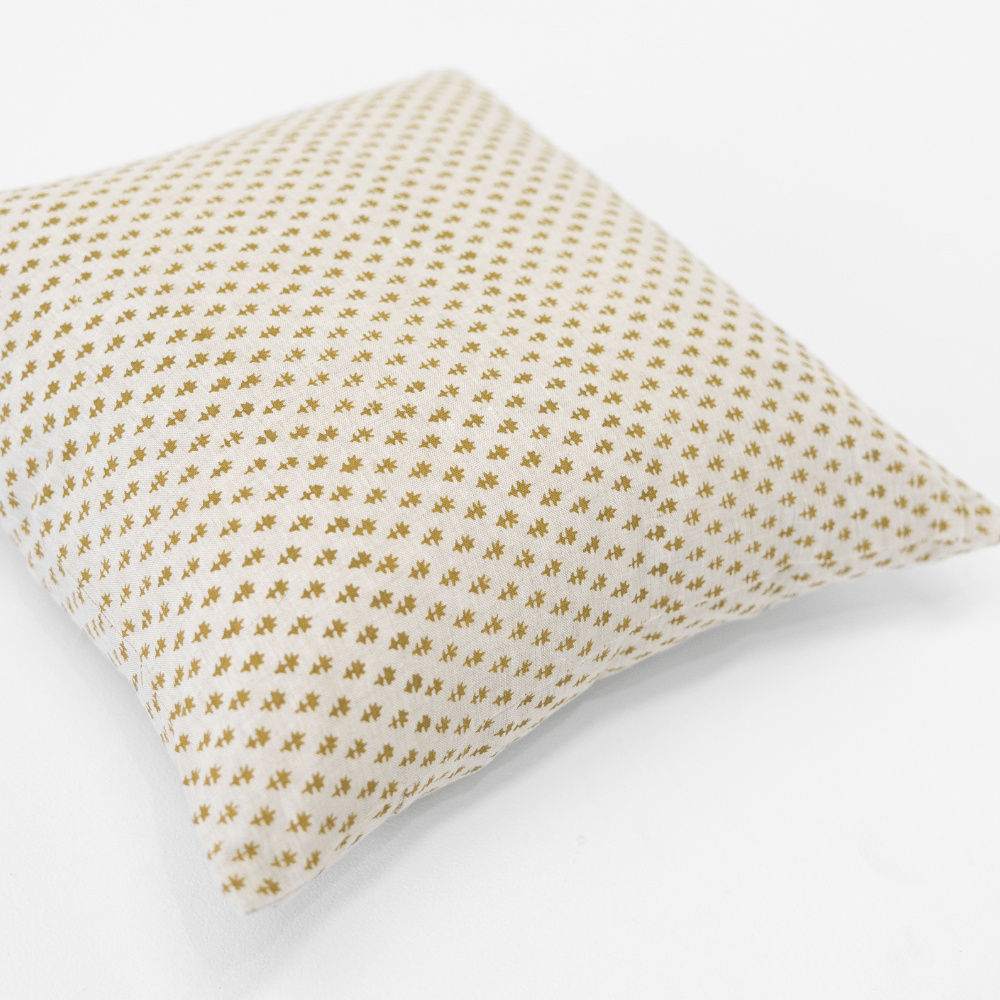 Bandhini Design House Coastal Devon Devon Dots Grey Mustard Medium Cushion 50 x 50cm