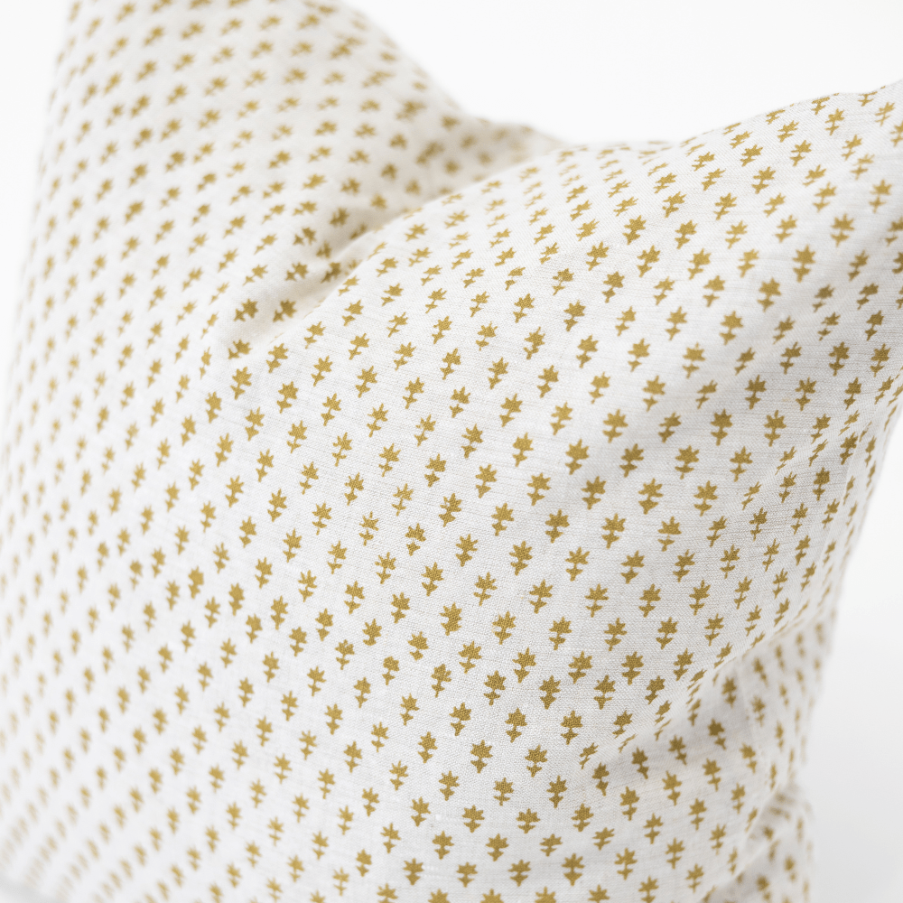 Bandhini Design House Coastal Devon Devon Dots Grey Mustard Medium Cushion 50 x 50cm