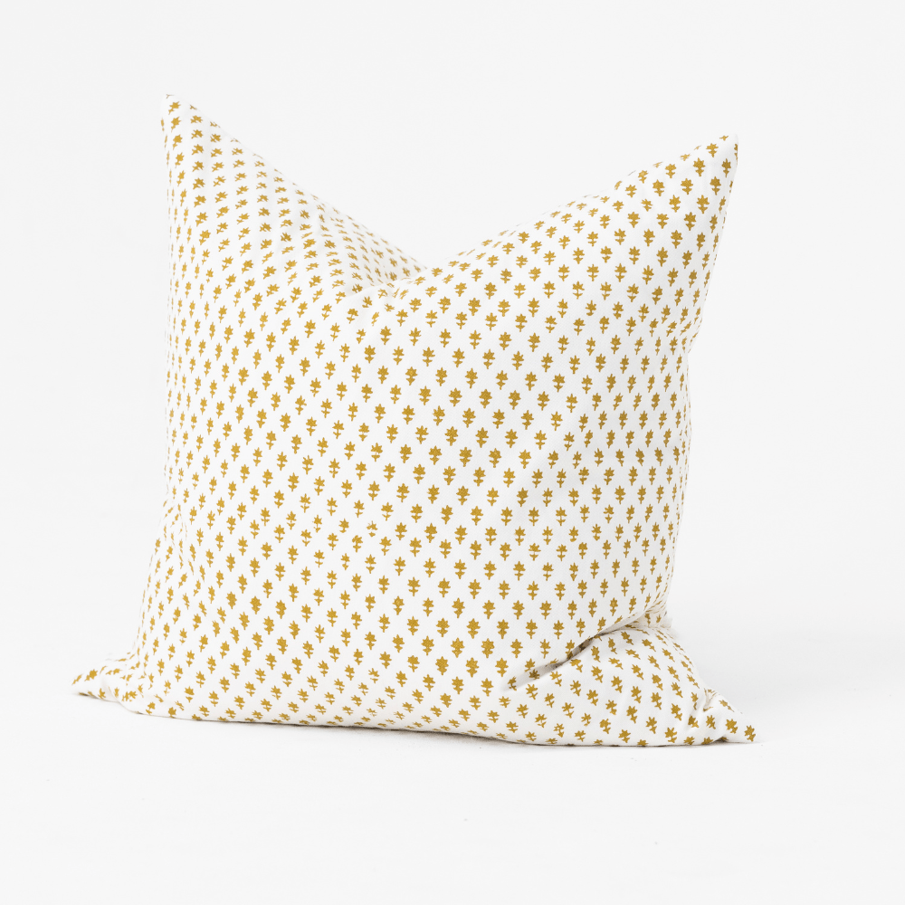 Bandhini Design House Coastal Devon Devon Dots Mustard Medium Cushion 50 x 50cm