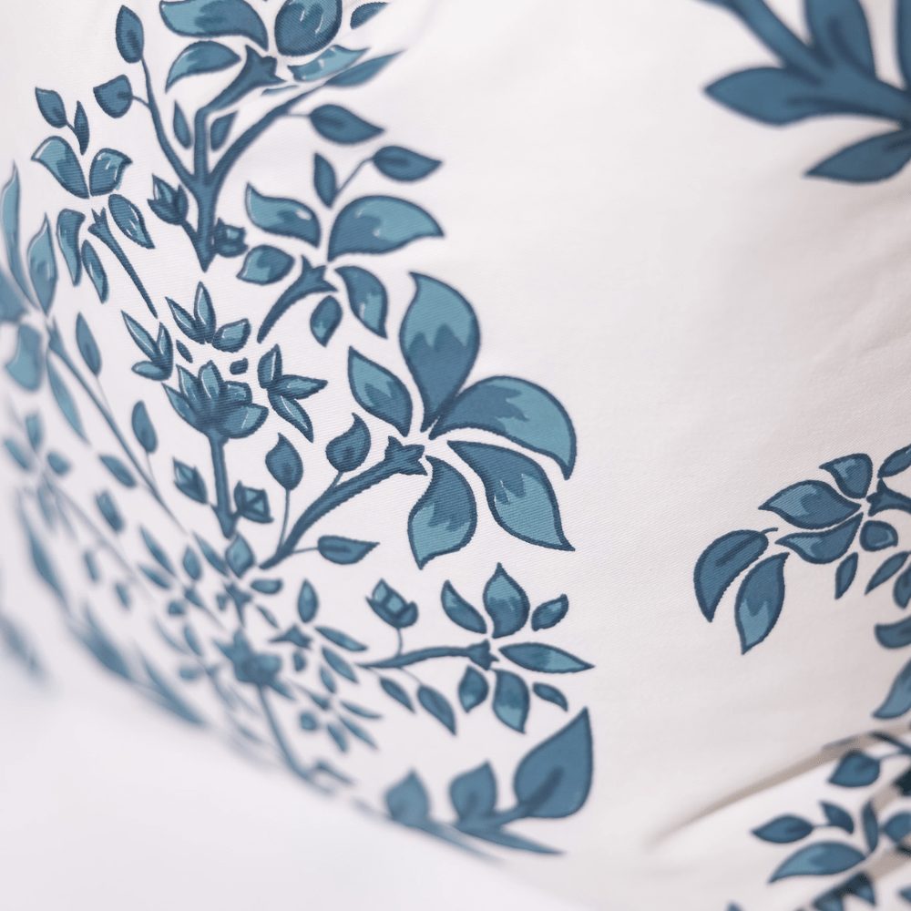 Bandhini Design House Coastal Devon Devon Inner Paisley White Blue Lounge