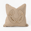 Outdoor African Bead Caramel Horseshoe Heather Beige Lounge Cushion – UV Resistant — made to order, 14–30 days