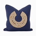 Outdoor African Bead Caramel Horseshoe Navy Lounge Cushion – UV Resistant — made to order, 14–30 days