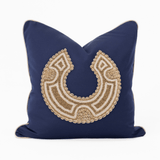 Outdoor African Bead Caramel Horseshoe Navy Lounge Cushion – UV Resistant