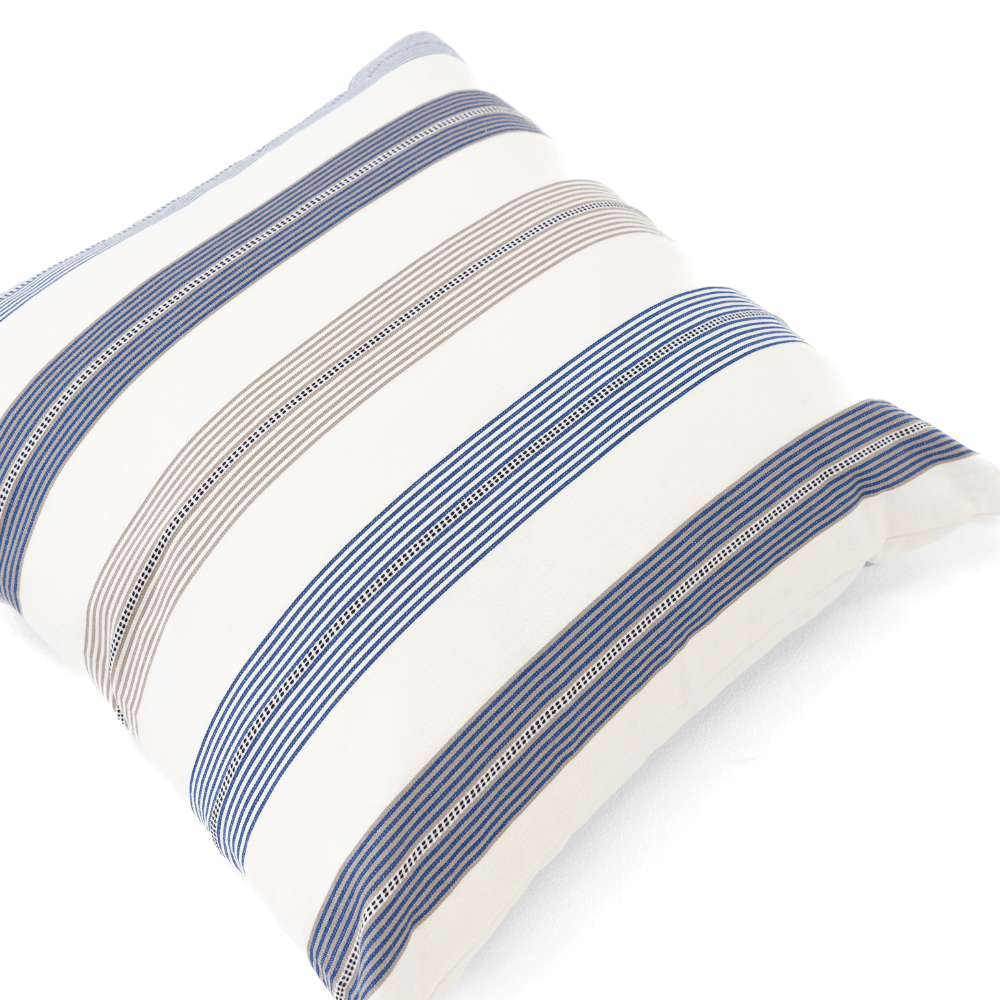 Bandhini Design House Coastal Devon Ticking Stripe Windsor Navy Lounge Cushion 55 x 55cm