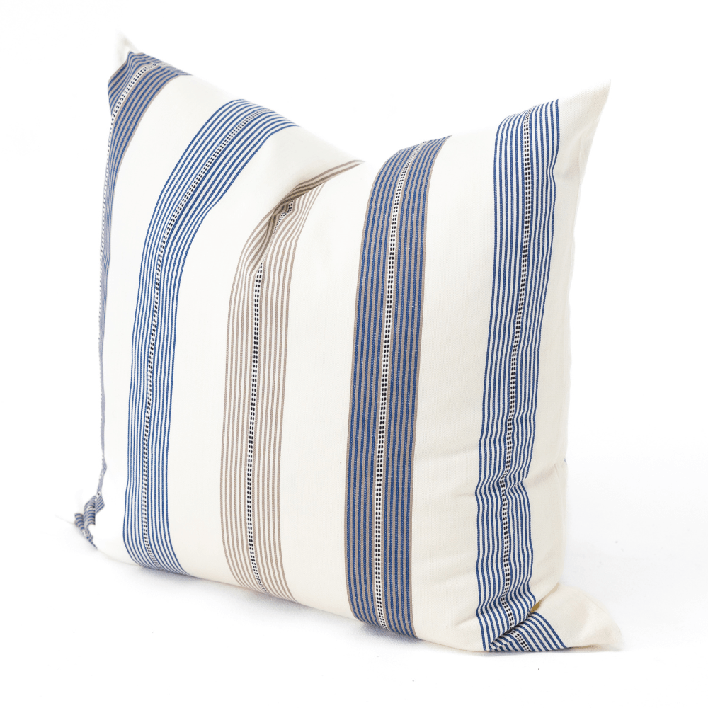 Bandhini Design House Coastal Devon Ticking Stripe Windsor Navy Lounge Cushion 55 x 55cm