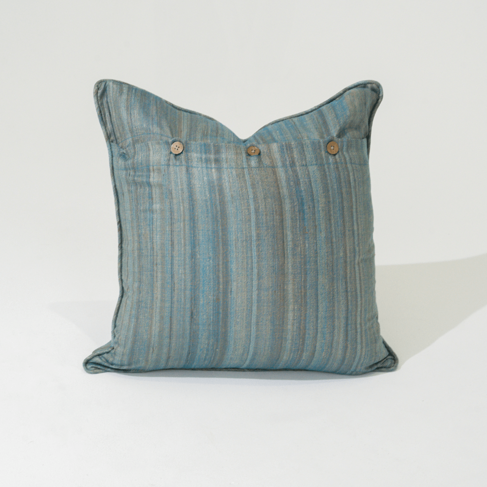 Bandhini Design House Coastal Devon Weave Herring Blue Lounge Cushion 55 x 55cm