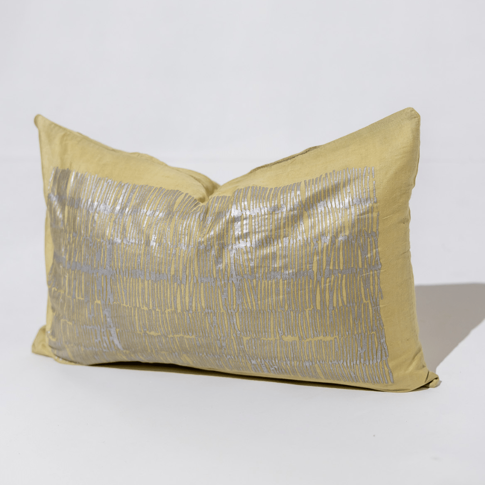 Bandhini Design House Cover only Noshi Sticks Silk Lumbar Cushion 35 x 53cm