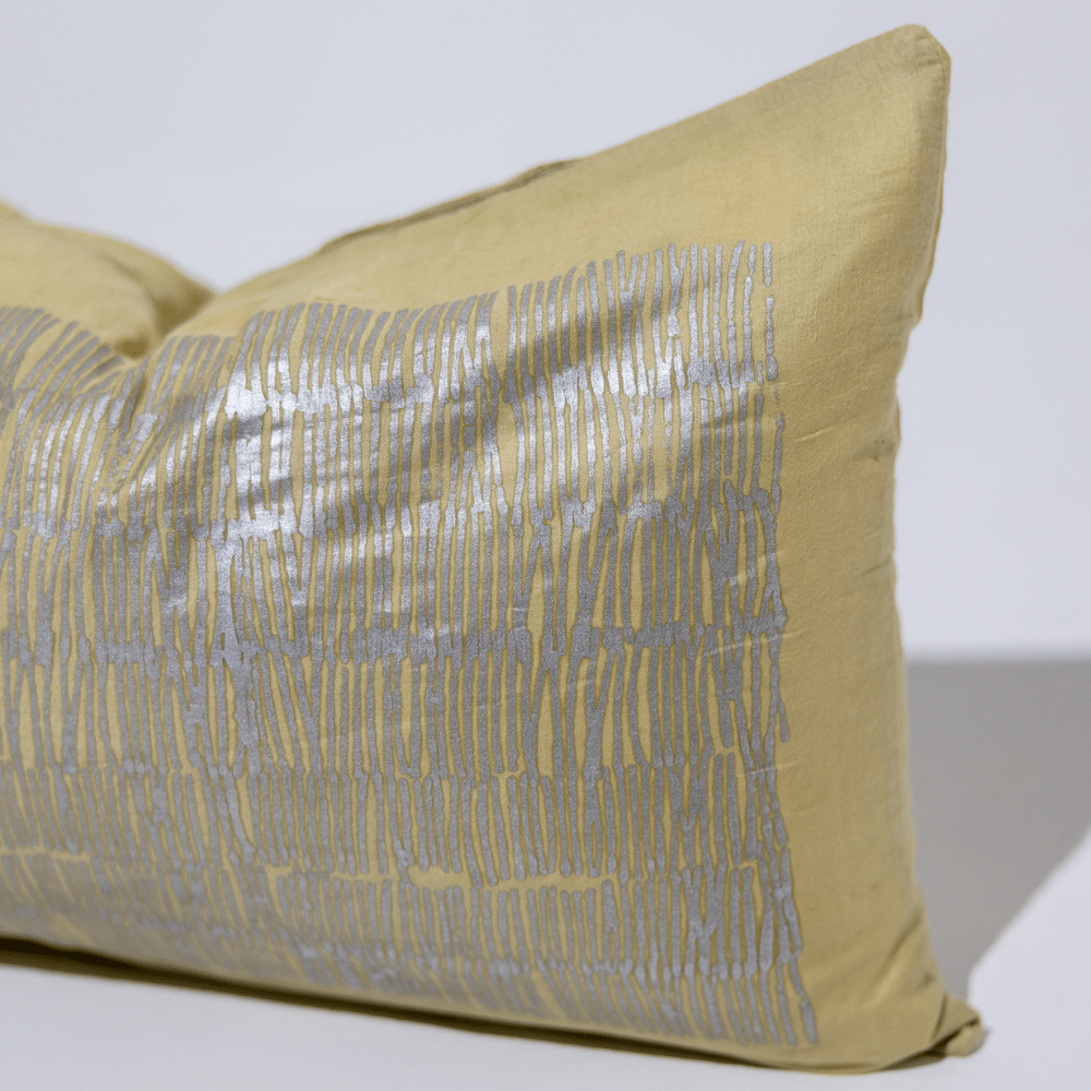 Bandhini Design House Cover only Noshi Sticks Silk Lumbar Cushion 35 x 53cm