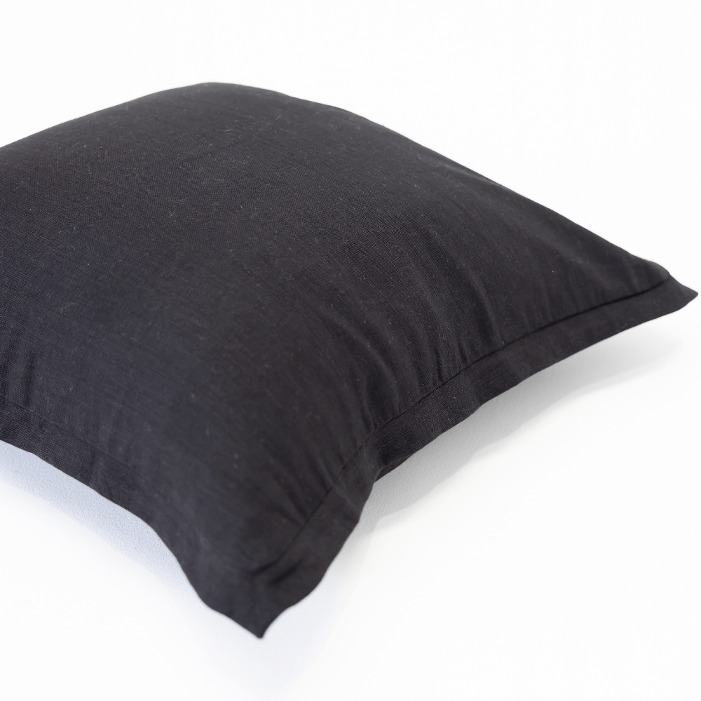 Bandhini Design House Euro Cushion Linen Flange Black Euro Cushion 65 x 65cm