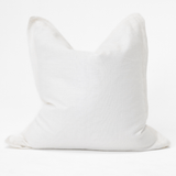 Linen Flange White Handwoven Euro Cushion Cover