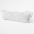 Linen Flange White Handwoven Long Lumbar Cushion