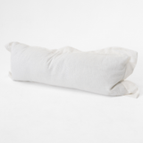 Linen Flange White Handwoven Long Lumbar Cushion