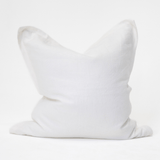 Linen Flange White Handwoven Cushion Cover
