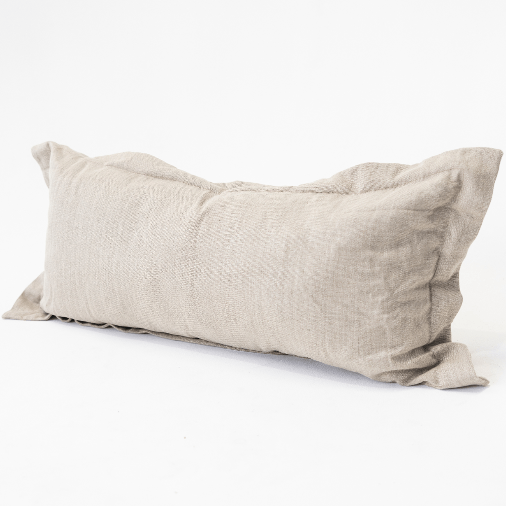 Bandhini Design House Flax Linen Flange Natural Body Cushion 50 x 110cm