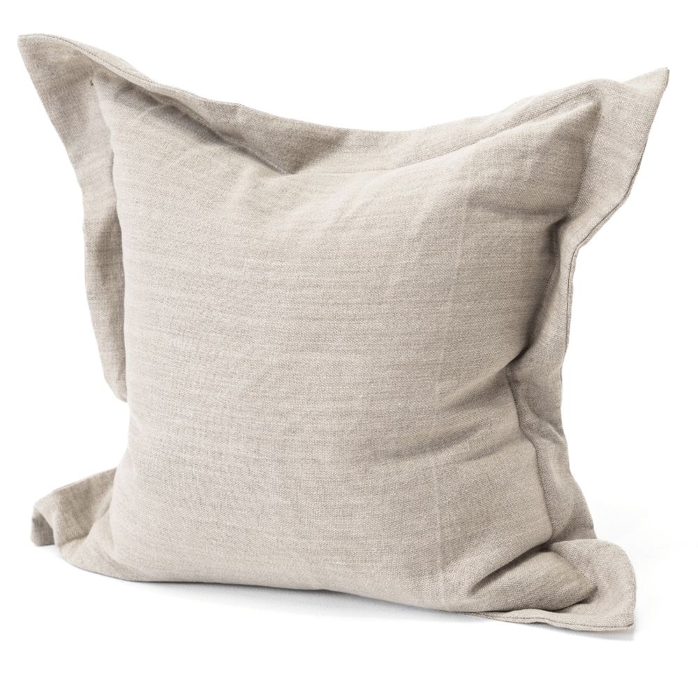 Bandhini Design House Flax Linen Flange Natural Euro Cushion 65 x 65cm