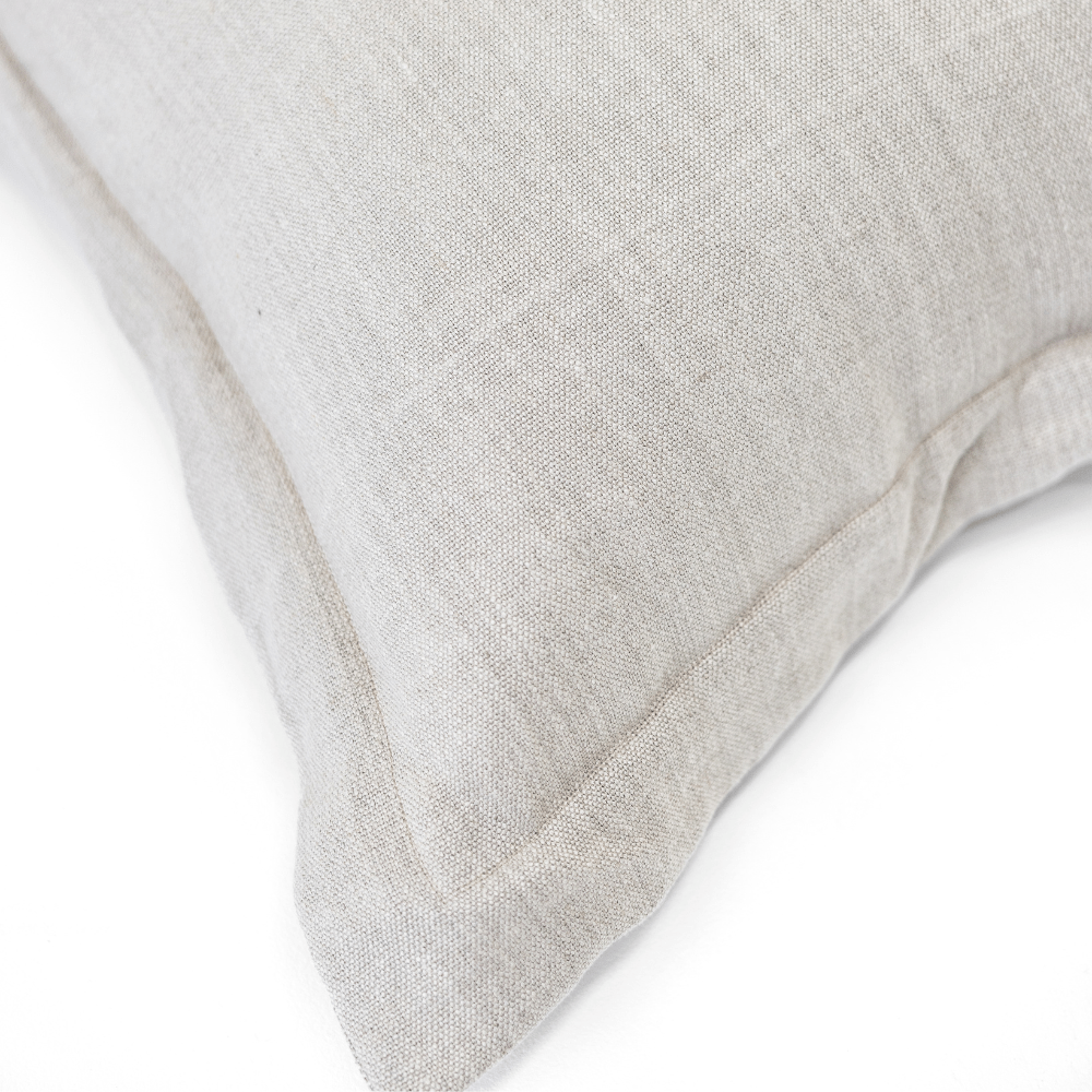 Bandhini Design House Flax Linen Flange Natural Euro Cushion 65 x 65cm