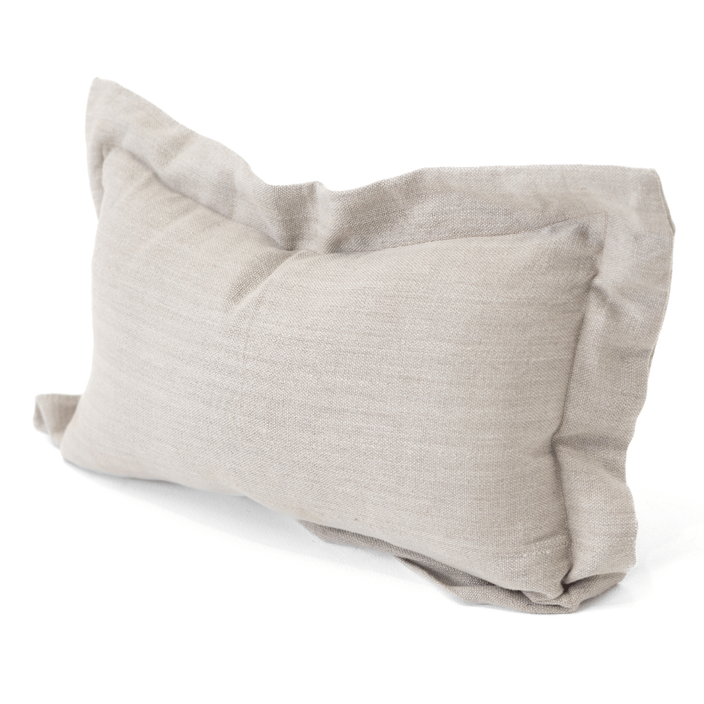 Bandhini Design House Flax Linen Flange Natural Medium Lumbar Cushion 40 x 60cm