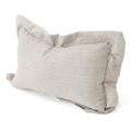 Flax Linen Flange Natural Handwoven Lumbar Cushion — in stock, ready to ship