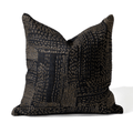 Gudri Patch Black Handmade Embroidered Linen Cushion Cover — made to order, 14–30 days