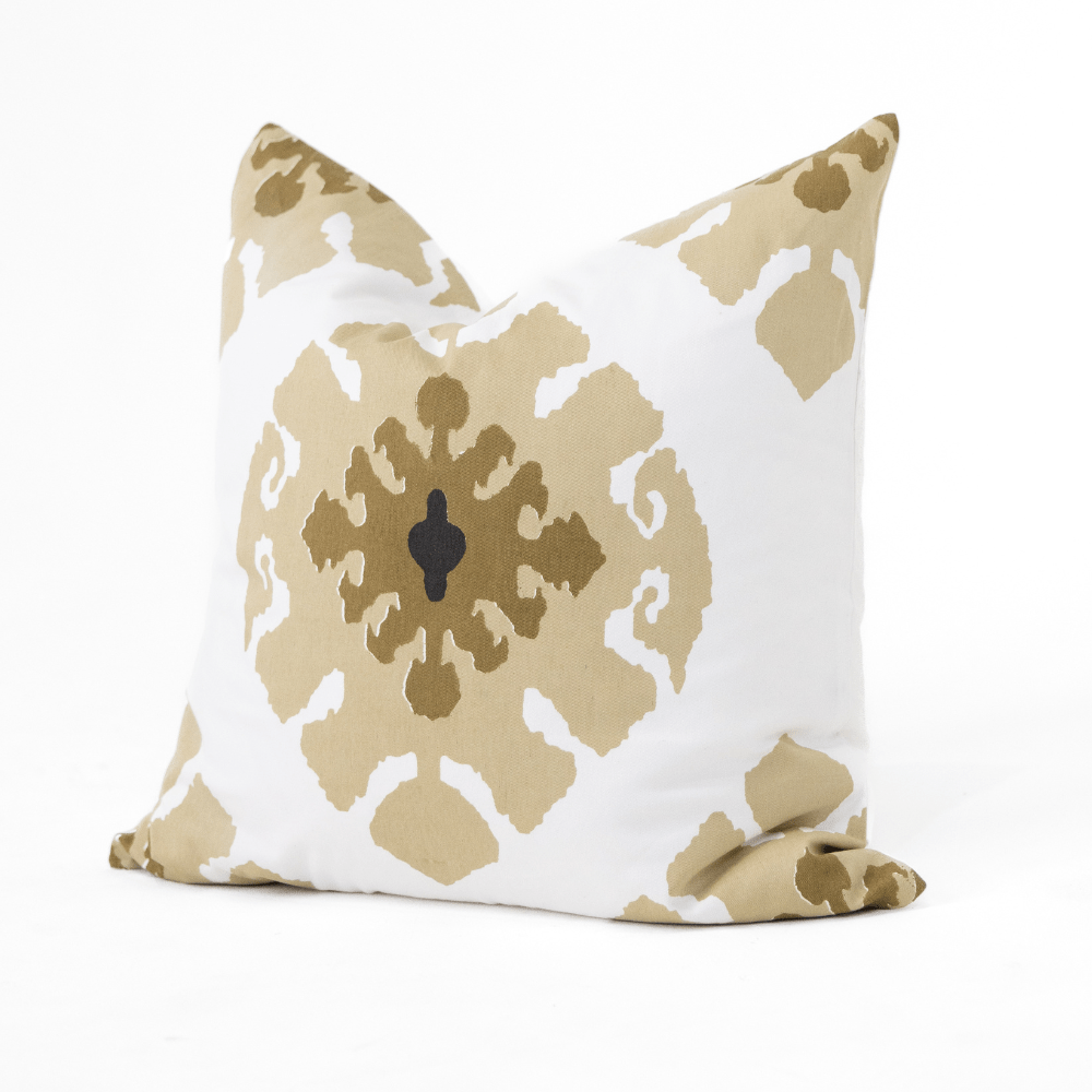 Bandhini Design House Inner Ikat Natural Lounge Cushion 55 x 55cm