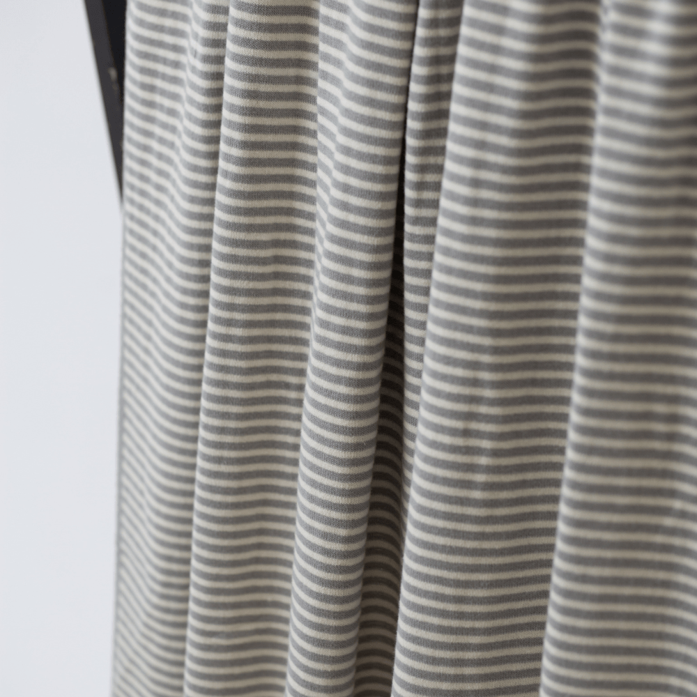 Bandhini Design House Knit Stripe Grey and White Throw 125 x 150cm