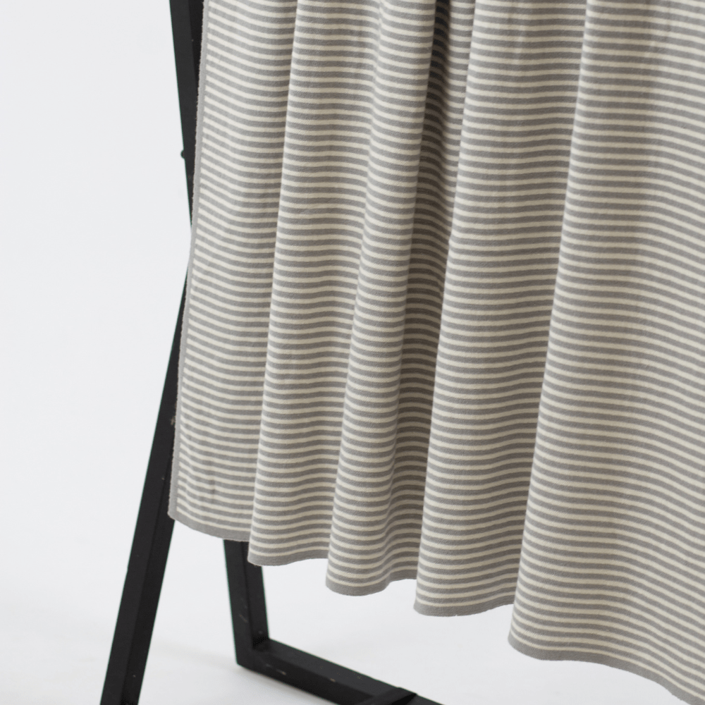 Bandhini Design House Knit Stripe Grey and White Throw 125 x 150cm